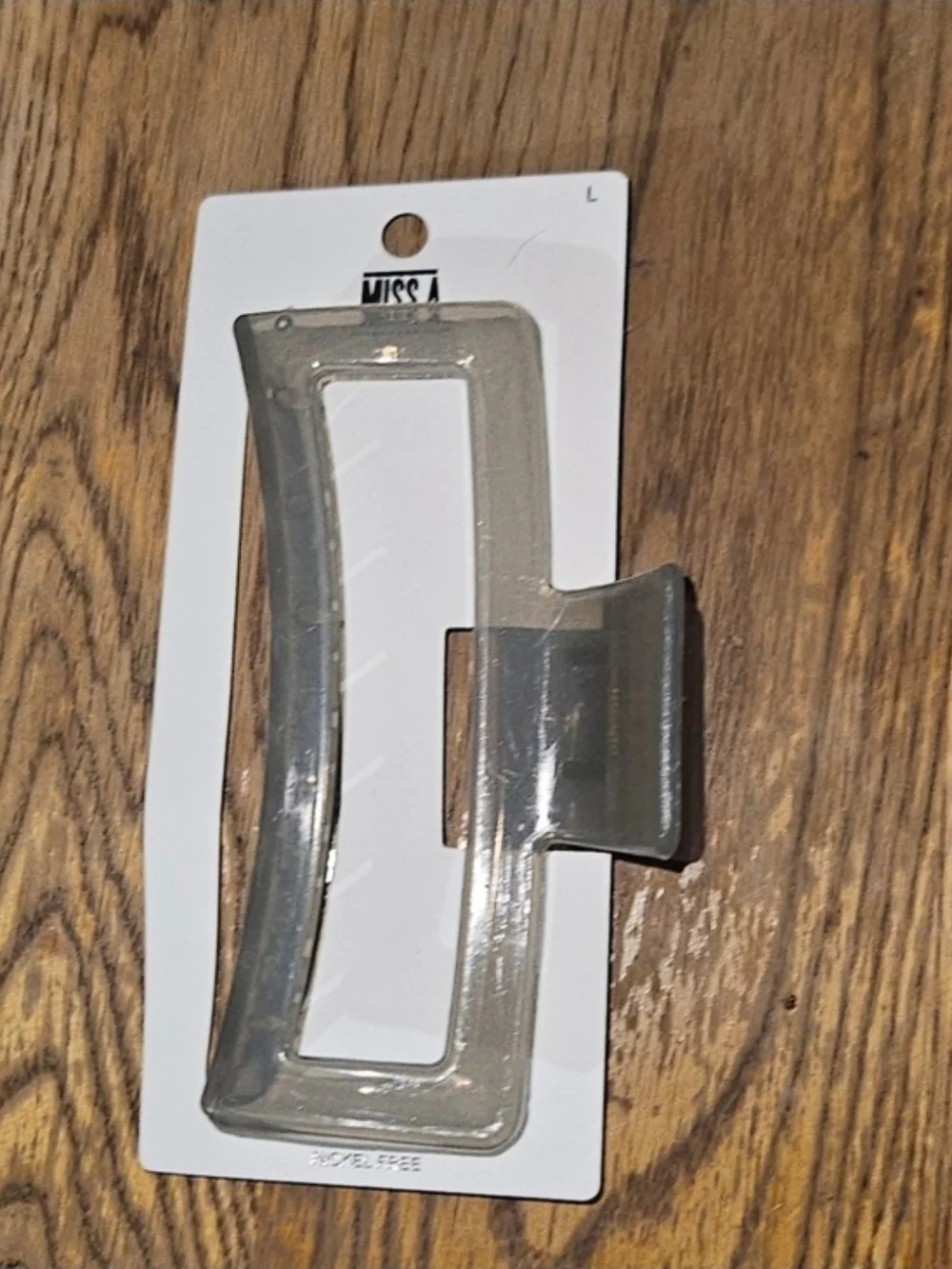Extra Large Rectangular Hair Claw Clip in Translucent Gray BNIB